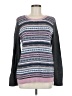 Talbots Color Block Fair Isle Stripes Gray Pullover Sweater Size M - photo 1