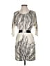 BCBGMAXAZRIA 100% Silk Chevron-herringbone Gray Cocktail Dress Size 0 - photo 2