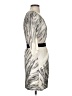 BCBGMAXAZRIA 100% Silk Chevron-herringbone Gray Cocktail Dress Size 0 - photo 5