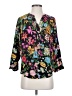 Tylho 100% Rayon Floral Black 3/4 Sleeve Blouse Size XS - photo 1