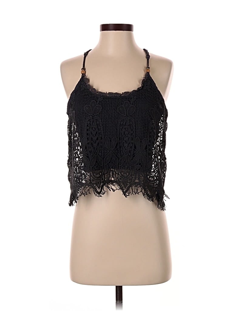 Pre-owned Hint Of Mint Sleeveless Blouse In Black