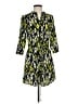 Aqua 100% Polyester Print Green Casual Dress Size S - photo 1