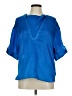 Derek Lam 100% Polyester Blue Short Sleeve Blouse Size M - photo 1