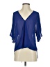 WAYF 100% Polyester Blue 3/4 Sleeve Blouse Size XS - photo 1