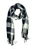 Plush Plaid Gray Blue Scarf One size - photo 1