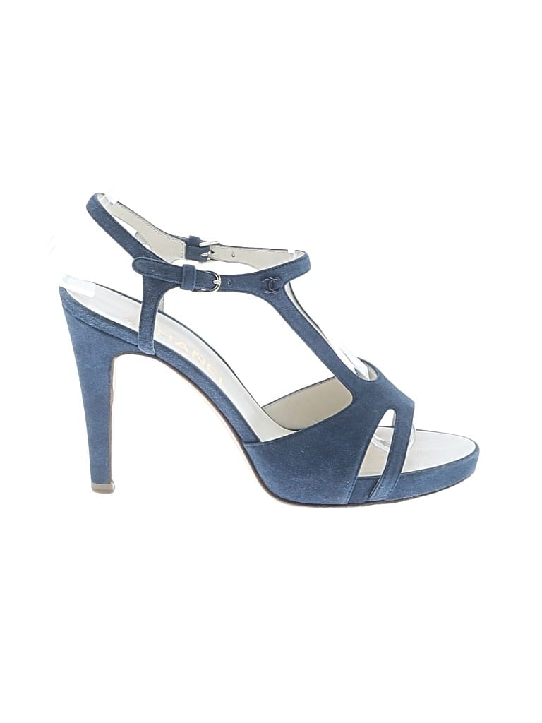 Chanel Heels: Blue Shoes - Size 37