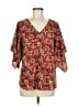 Weston 100% Polyester Red Short Sleeve Blouse Size M - photo 1