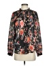 Ann Taylor LOFT 100% Polyester Floral Black Long Sleeve Blouse Size S - photo 1