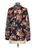 Ann Taylor LOFT 100% Polyester Floral Black Long Sleeve Blouse Size S - photo 2