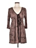 Express 100% Rayon Animal Print Brown Casual Dress Size M - photo 1