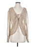 The East Order 100% Polyester Metallic Silver Long Sleeve Blouse Size XS - photo 1