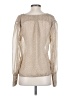 The East Order 100% Polyester Metallic Silver Long Sleeve Blouse Size XS - photo 2
