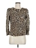 Chico's Animal Print Brown Long Sleeve Blouse Size Med (1) - photo 1