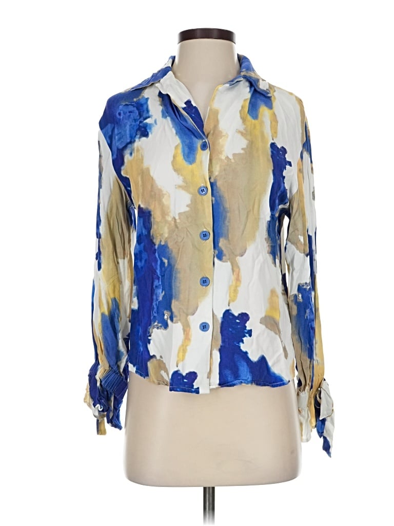 Pre-owned The Drop 3/4 Sleeve Blouse In Blue
