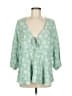 Torrid Floral Green 3/4 Sleeve Blouse Size Med Plus (00) - photo 1