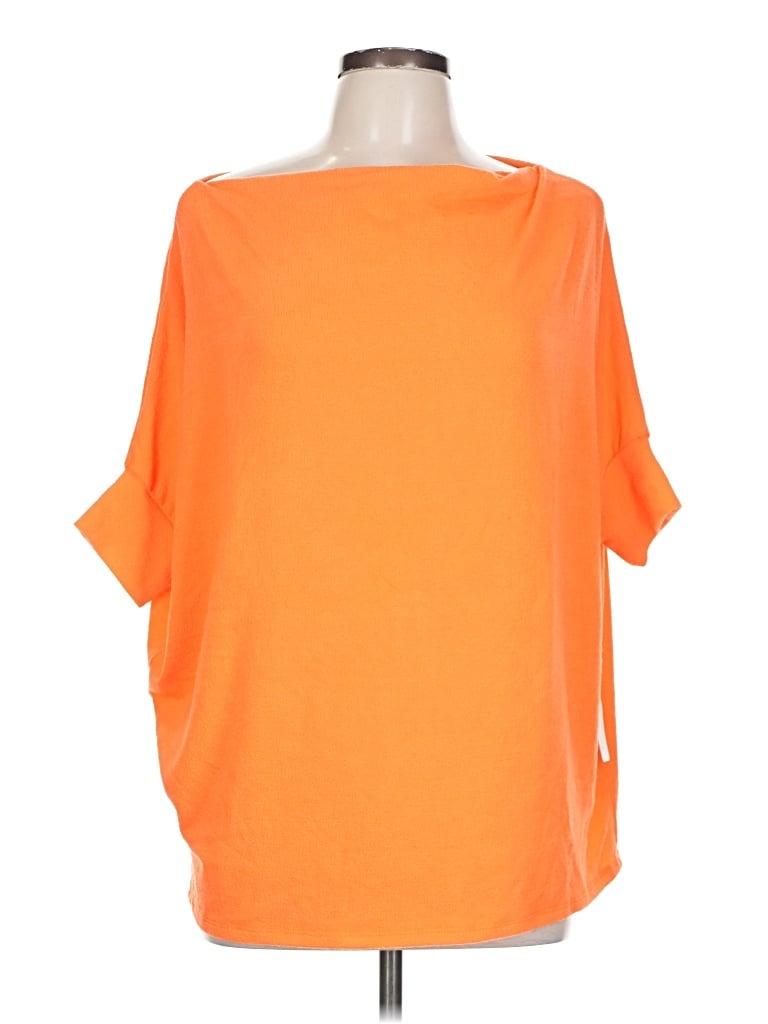 Pre-owned Six Fifty Short Sleeve Blouse In Orange