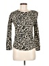 Zara Animal Print Ivory Long Sleeve Top Size M - photo 1