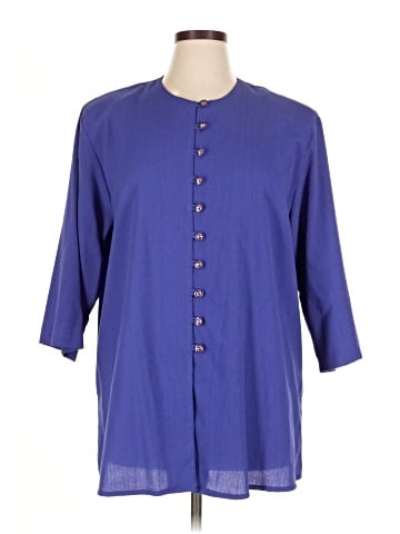 C.M. Shapes 3/4 Sleeve Button-Down Shirt (view 1)