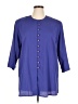 C.M. Shapes Blue 3/4 Sleeve Button-Down Shirt Size 1X - photo 1