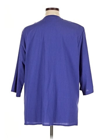 C.M. Shapes 3/4 Sleeve Button-Down Shirt (view 2)