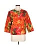 Chico's 100% Polyester Print Orange Jacket Size Med (1) - photo 1