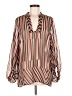 CAbi 100% Polyester Stripes Orange Long Sleeve Blouse Size M - photo 1