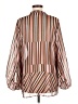 CAbi 100% Polyester Stripes Orange Long Sleeve Blouse Size M - photo 2