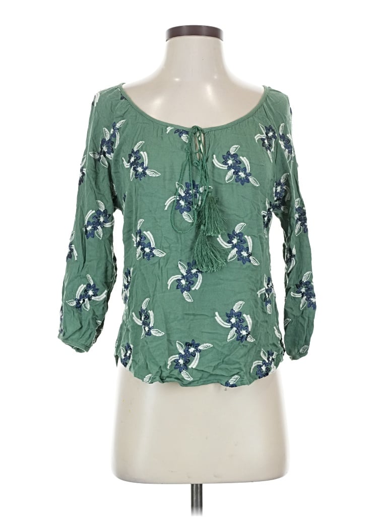 Pre-owned Lumiere 3/4 Sleeve Blouse In Green