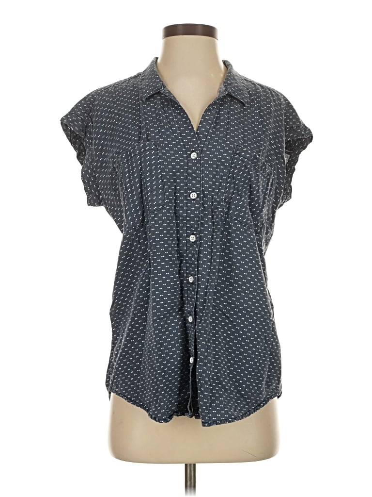 Pre-owned Jachs Girlfriend Short Sleeve Blouse In Gray