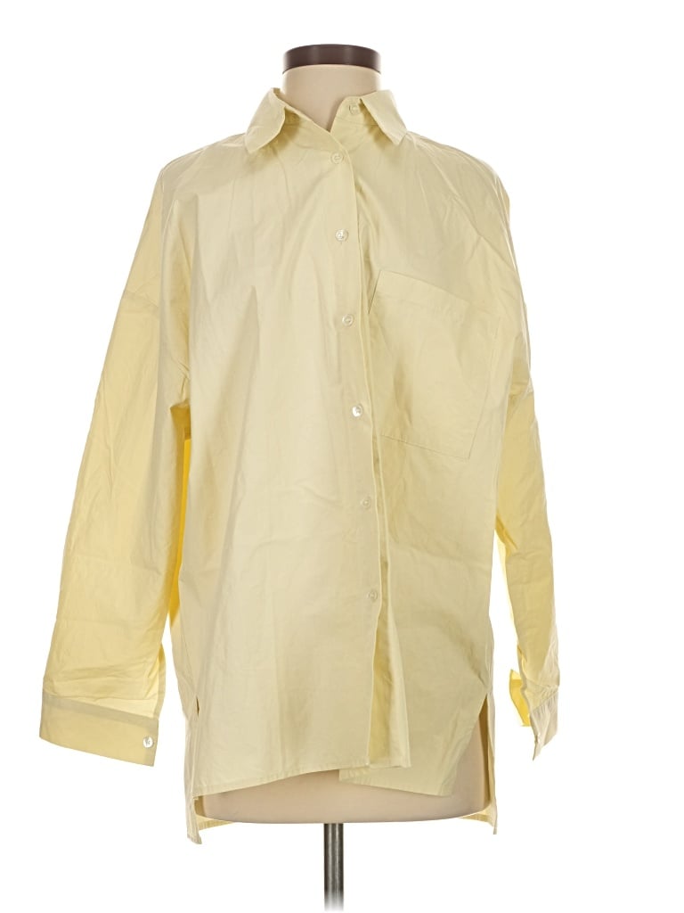 Pre-owned Berlook Long Sleeve Button Down Shirt In Yellow