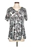 Assorted Brands Paisley Gray Short Sleeve Blouse Size L - photo 1