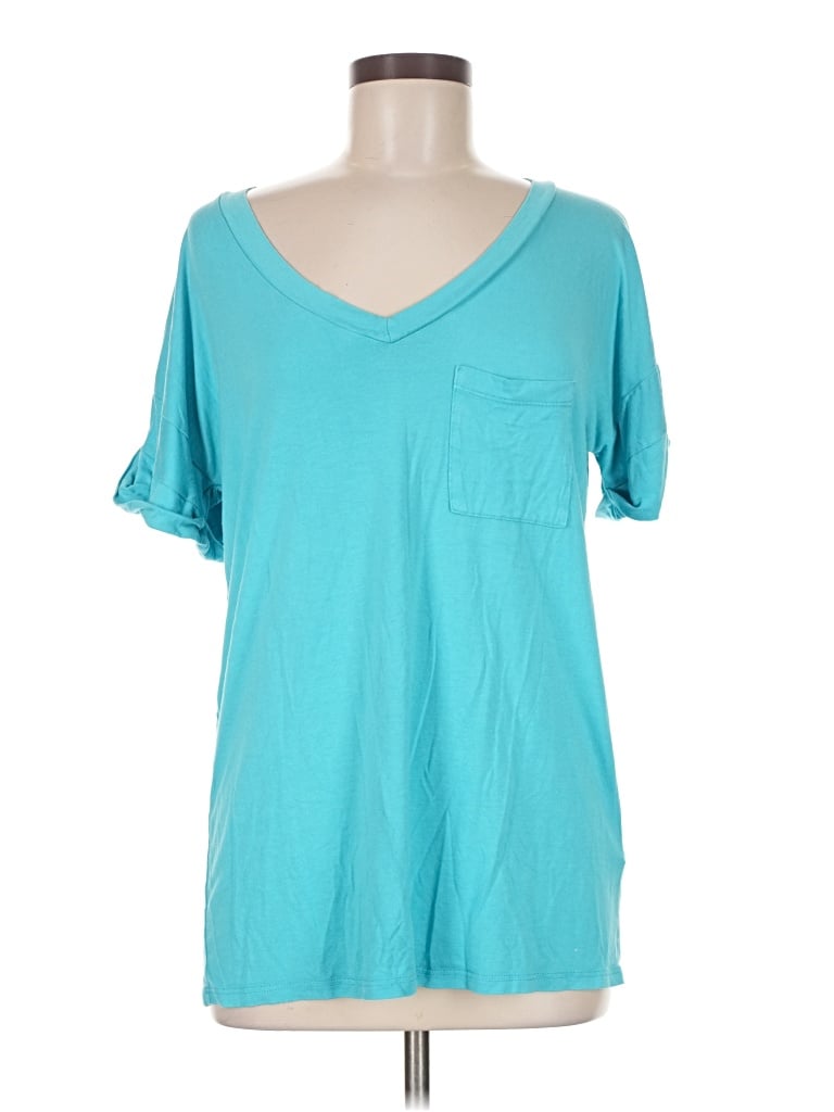 Pre-owned Flax Short Sleeve T-shirt In Blue