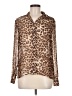 Jaclyn Smith Animal Print Brown Long Sleeve Blouse Size 6 - photo 1