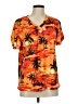 Unbranded Tropical Orange Short Sleeve Henley Size M - photo 1