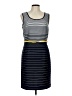 Studio One Stripes Gray Casual Dress Size 10 - photo 1