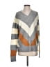 Doe & Rae Chevron-herringbone Gray Pullover Sweater Size S - photo 1