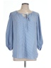 The Limited Checkered-gingham Blue 3/4 Sleeve Blouse Size L - photo 1
