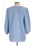 The Limited Checkered-gingham Blue 3/4 Sleeve Blouse Size L - photo 2