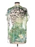 Bellatrix 100% Polyester Animal Print Green Short Sleeve Blouse Size M - photo 2