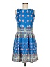 Melonie Paisley Blue Cocktail Dress Size 6 - photo 1