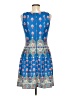Melonie Paisley Blue Cocktail Dress Size 6 - photo 2
