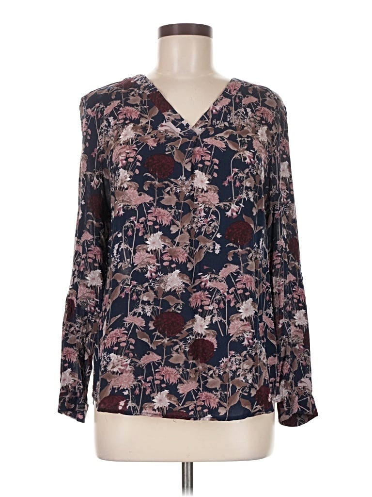 Pre-owned Brina & Em Long Sleeve Blouse In Brown