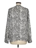 Banana Republic 100% Polyester Animal Print Silver Long Sleeve Blouse Size M - photo 2