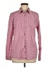 Caslon 100% Cotton Houndstooth Pink Long Sleeve Button-Down Shirt Size M - photo 1