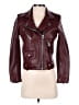 IRO 100% Leather Solid Burgundy Blue Leather Jacket Size 19w - photo 1