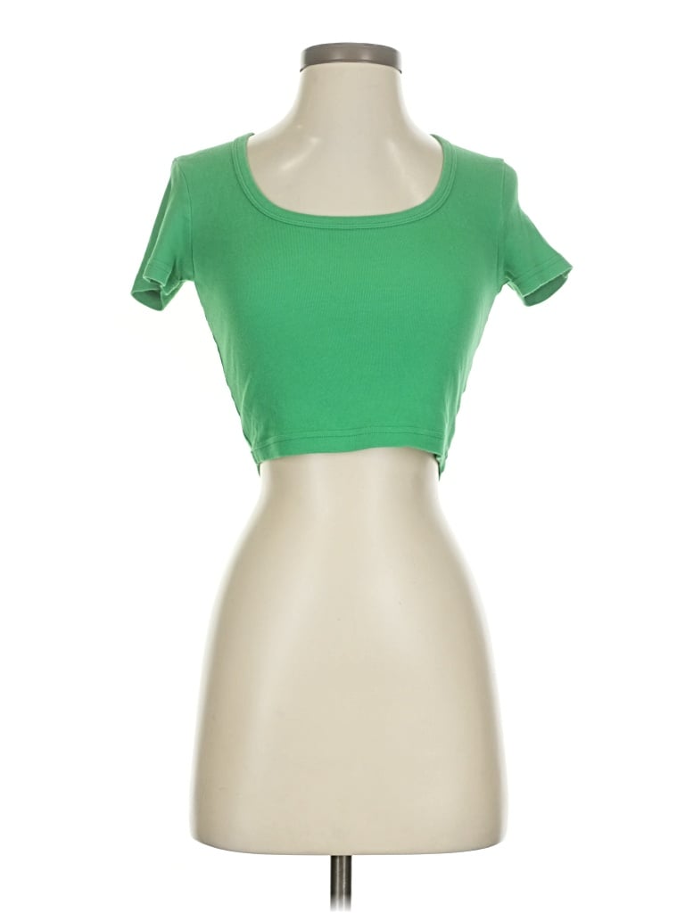 Pre-owned American Apparel Short Sleeve T-shirt In Green