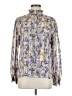 Nicola 100% Polyester Paisley Blue Long Sleeve Blouse Size 8 - photo 1