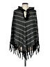BCBGMAXAZRIA Stripes Black Poncho Size Lg - XL - photo 1