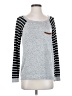 Pink Clover Stripes Solid Gray Pullover Sweater Size XS - photo 1