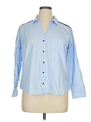 Zara Basic 3/4 Sleeve Button-Down Shirt (view 1)